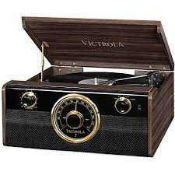 (Jb) RRP £130 Lot To Contain 1 Boxed Victrola 4 In 1 Bluetooth 3 Speed Turntable With Fm Analog Tune