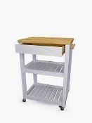 (Jb) RRP £235 Lot To Contain 1 Boxed John Lewis And Partners Beech Butchers Trolley In Grey (1448085