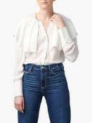 (Jb) RRP £285 Lot To Contain 1 Unpackaged Rebecca Taylor Geogrette Blouse In White (Size L) (669131)