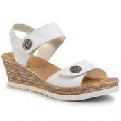 RRP £200 Lot To Contain 4 Boxed Pairs Of Riker Fashion Ladies Wedged Sandal Shoes In Sizes Eu 38 -