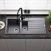 RRP £280 Boxed 1.5 Bowl Grey Designer Sink Unit (Appraisals Available On Request) (Pictures For