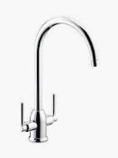 RRP £160 Boxed John Lewis And Partners Stainless Steel Curved Neck Leap Mixer Tap (1189678) (