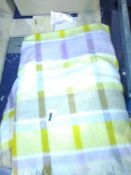 RRP £100 John Lewis And Partners Yellow Check Large Designer Tassle Throw (No Tag Id) (Appraisals