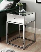 RRP £210 Boxed Marbella Mirrored Glass Side Table