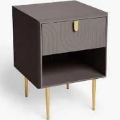 RRP £200 Boxed John Lewis And Partners Harvard Dark Wooden Single Drawer Bedside Table