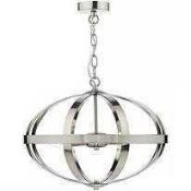 RRP £150 Boxed Darr Lighting Brushed Nickel Globe Light (Appraisals Available On Request) (