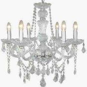 RRP £200 John Lewis And Partners Glass 6 Light Candle Arm Chandelier Style Ceiling Light (Appraisals