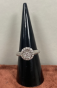 RRP £4000 Diamond Round Cluster Ring 1.02ct Diamonds. 4.04g Of 18K White Gold (Appraisals
