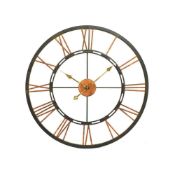 (Jb) RRP £100 Lot To Contain 1 Libra Distinctive Interiors Roman Numerals Skeleton Wall Clock In Gol