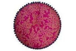 RRP £110 Lot To Contain 2 Sara Miller London 50X12Cm Little Leaves Fuchsia Pink Pouffes