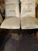 RRP £499 1 Boxed Pair Of Designer Soft Touch Grey Velvet Ab Dining Chairs
