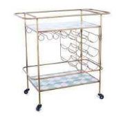 RRP £160 Lot To Contain 1 Boxed Amanda Holden Bundleberry Entertainment Bar Cart With Wheels (