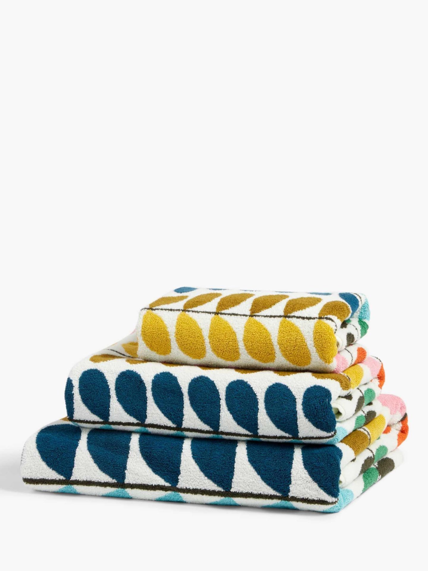 RRP £100 Lot To Contain 2 Orla Kiely Stem Large Egyptian Cotton Bath Towels (1458364) (1458336) (