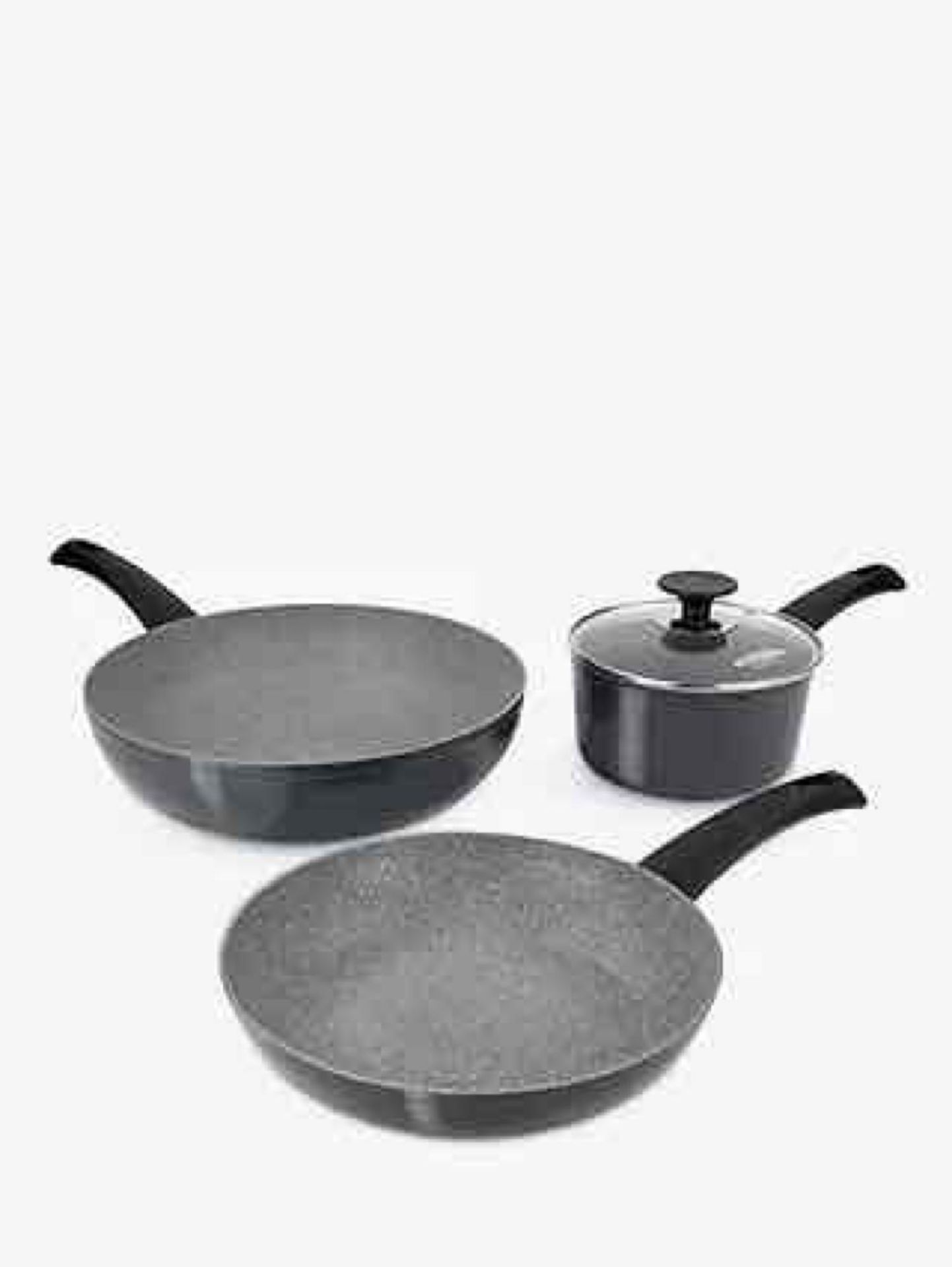 (Jb) RRP £90 Lot To Contain 1 Boxed Eaziglide Never Stick 3 Piece Toughened Aluminium Saucepan Set (