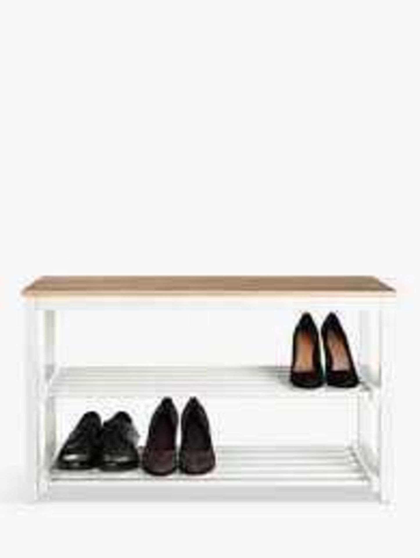 RRP £75 Lot To Contain Boxed John Lewis And Partners Croft Collection 3 Tier Wooden Shoe Rack (