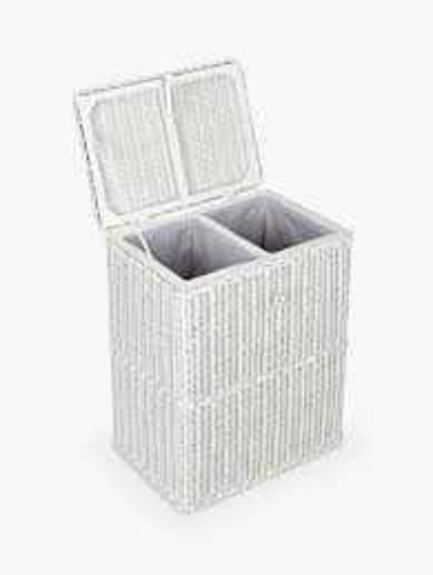 RRP £165 Lot To Contain A Boxed John Lewis And Partners Grey Wicker Double Laundry Basket (No Tag)(