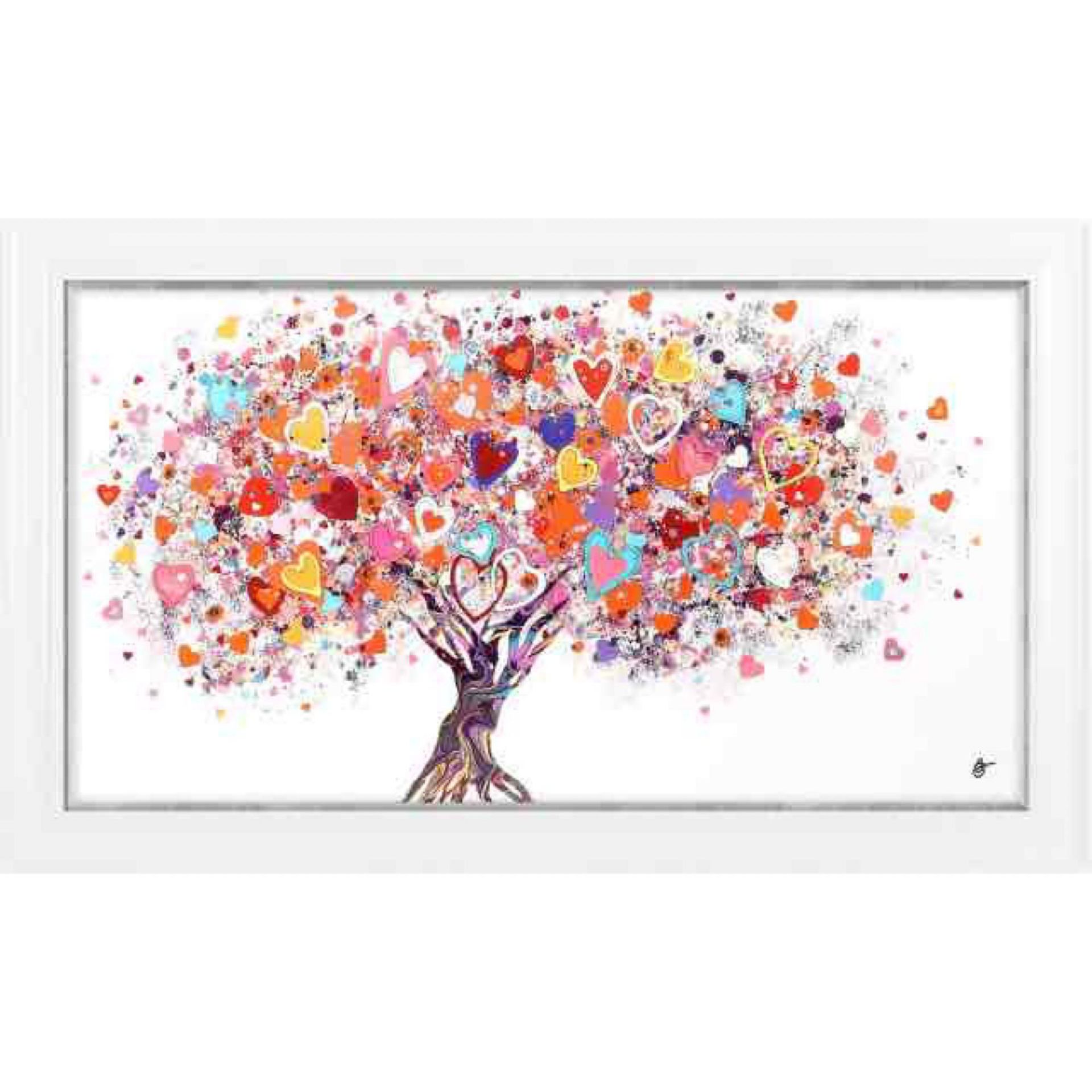 RRP £180 Framed Tree Of Hearts By Artist Sarah Otter Canvas Wall Art Picture