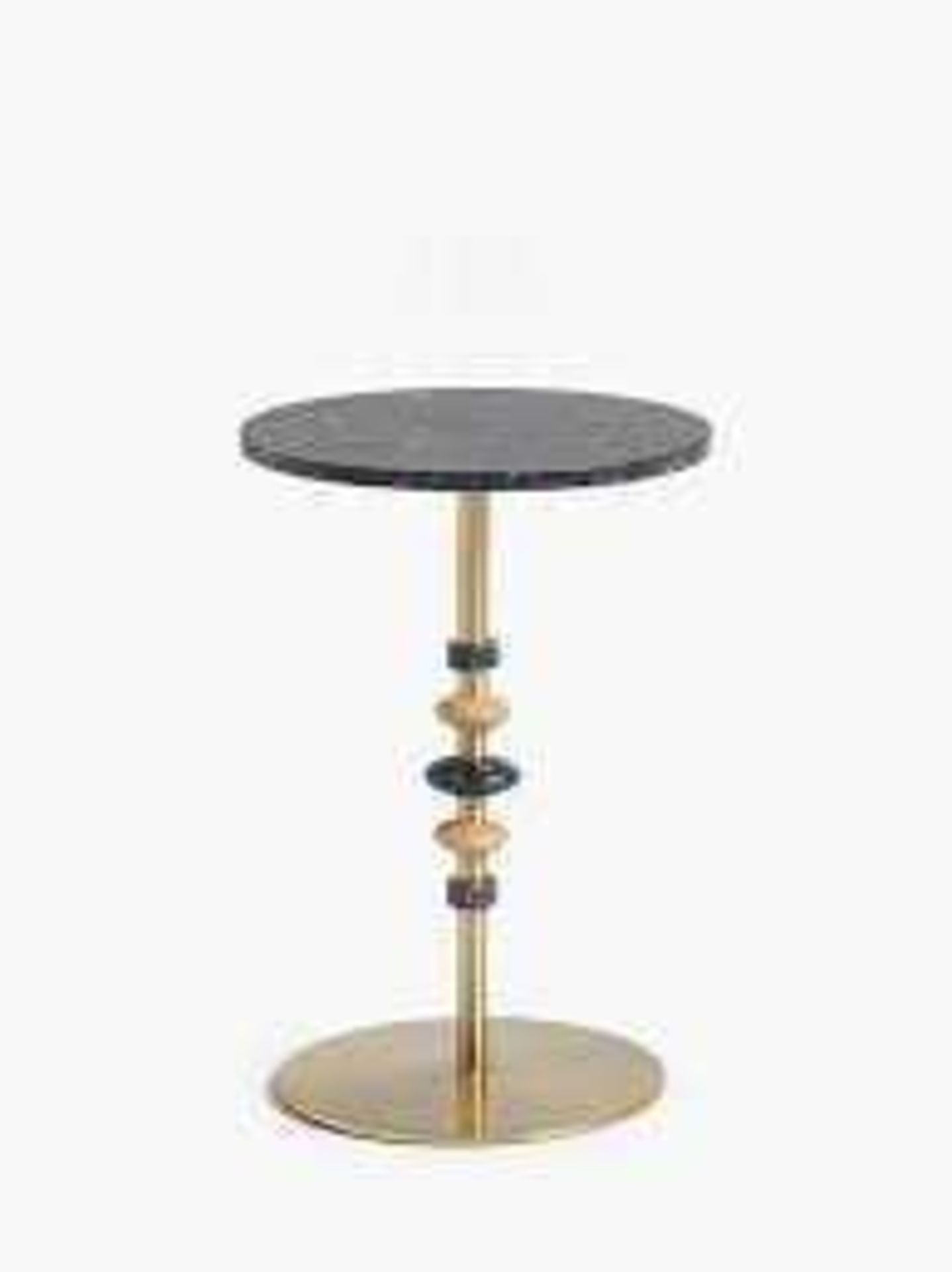 RRP £200 John Lewis And Partners Metal Wooden And Marble Designer Side Table (1367546) (Appraisals