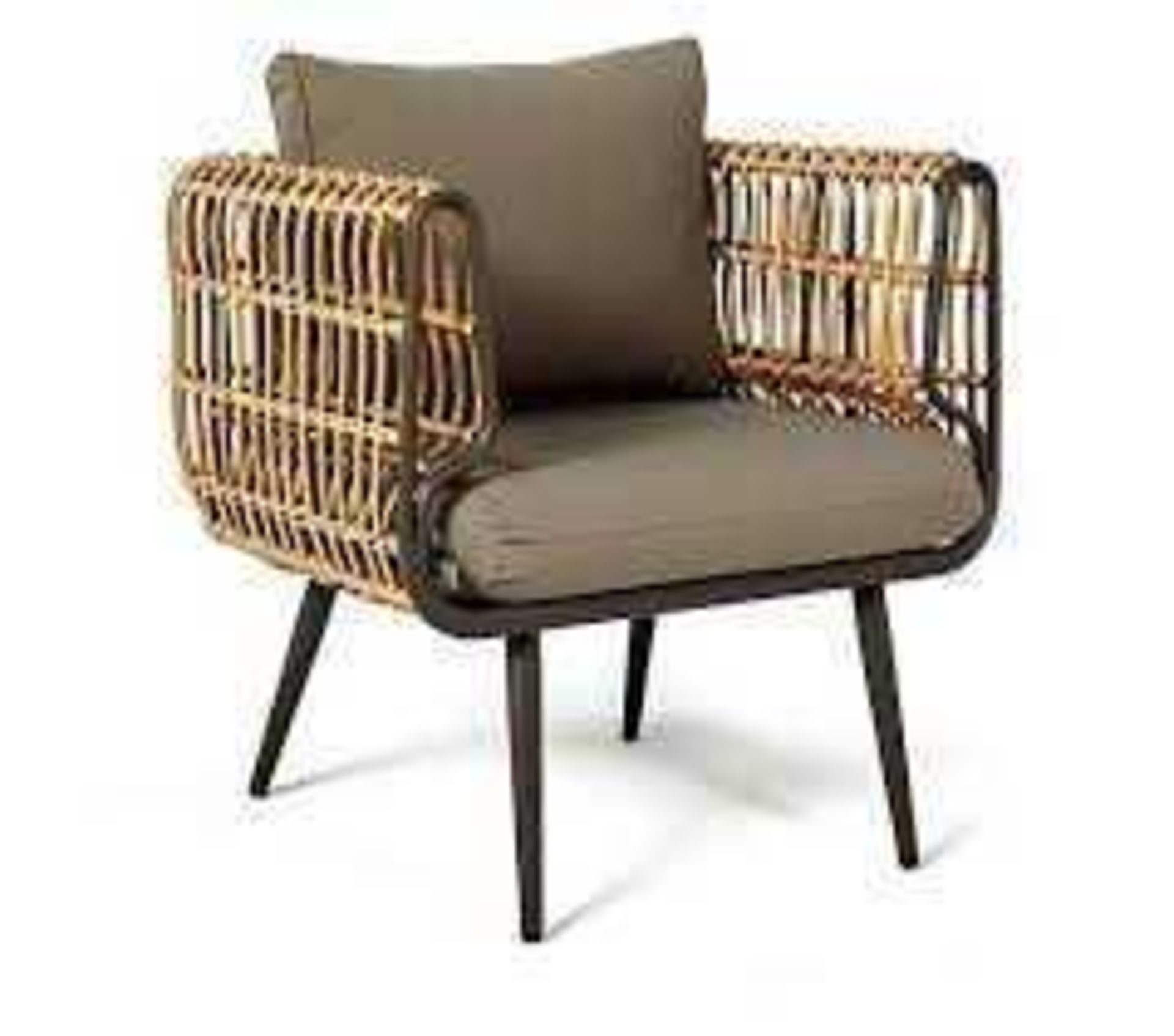 RRP £200 1 Unboxed Metal And Wicker/Rattan Designer Garden Chair/Lounger