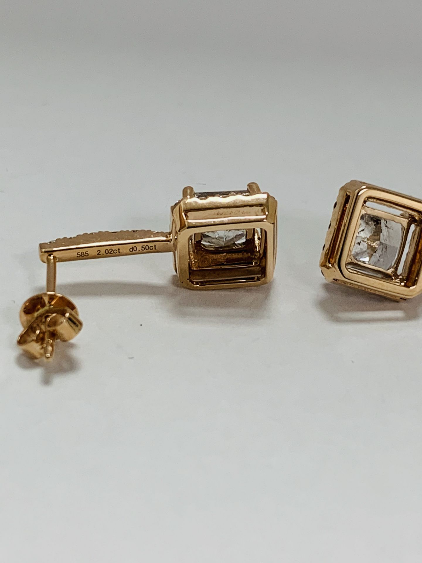 14K Rose Gold Pair Of Earrings - Image 4 of 8
