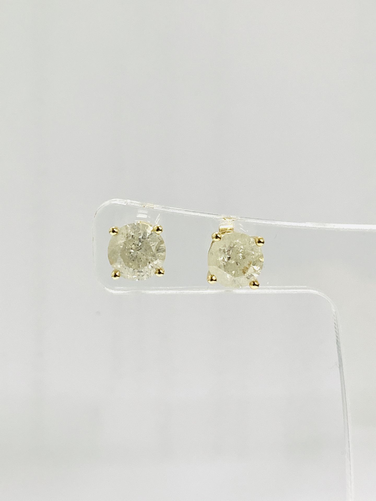 14K Yellow Gold Pair Of Earrings - Image 4 of 5