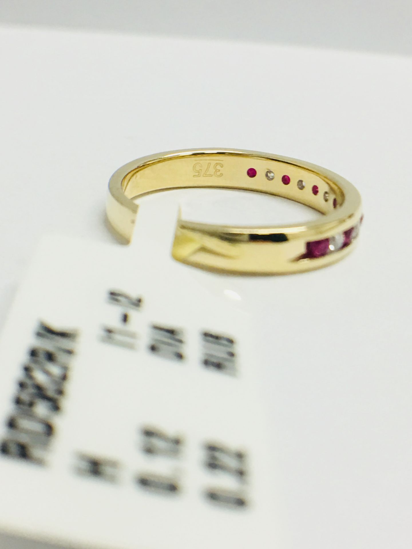 9ct Yellow Gold Ruby And Diamond Channel Set Eternity Ring - Image 8 of 12