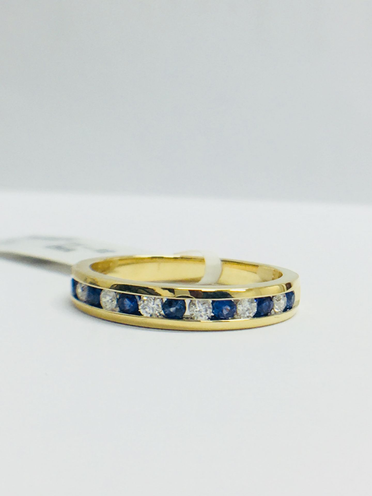 9ct Yellow Gold Sapphire And Diamond Channel Set Eternity Ring - Image 11 of 12