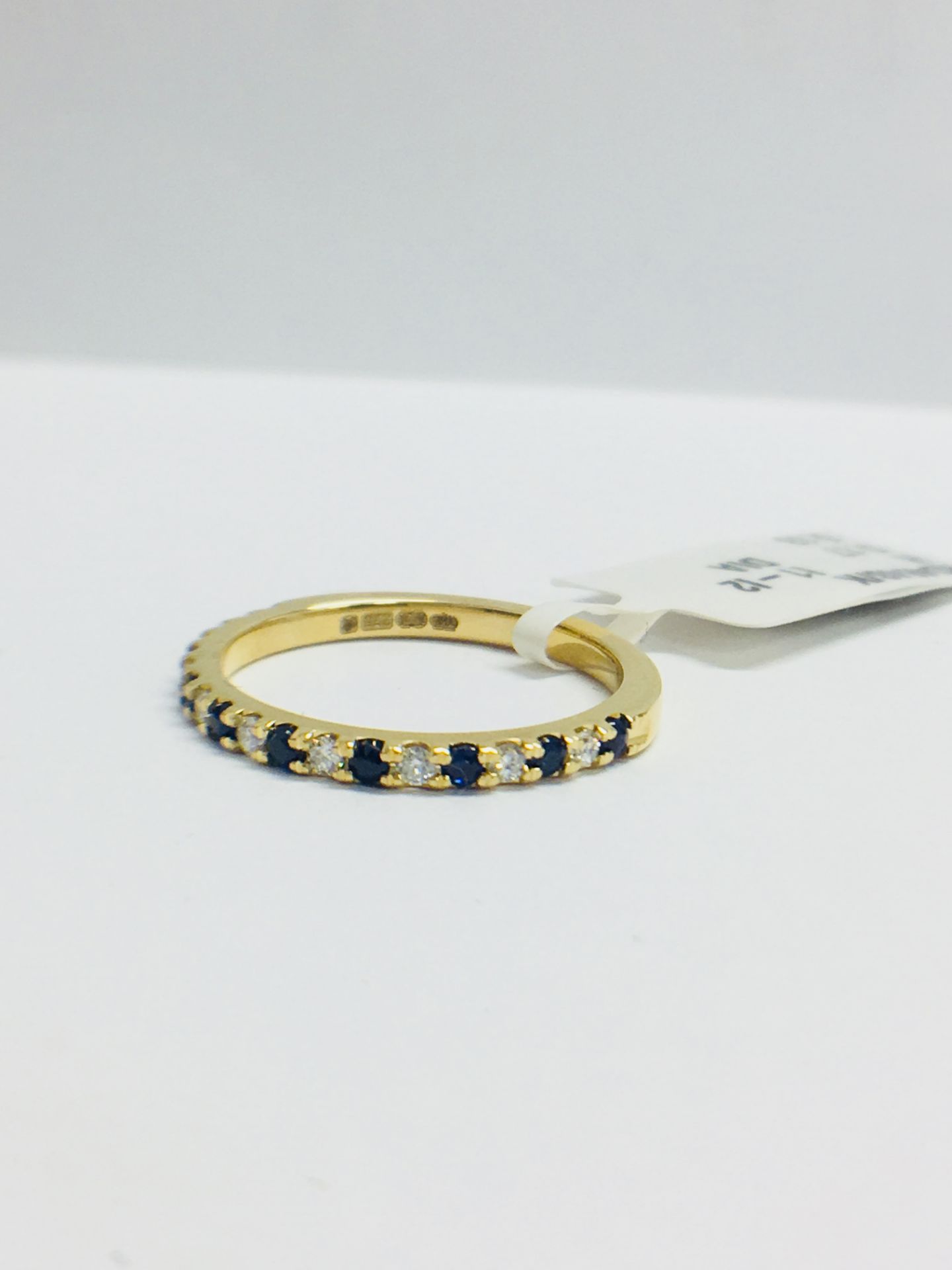 9ct Yellow Gold Sapphire Diamond Eternity Ring - Image 3 of 12