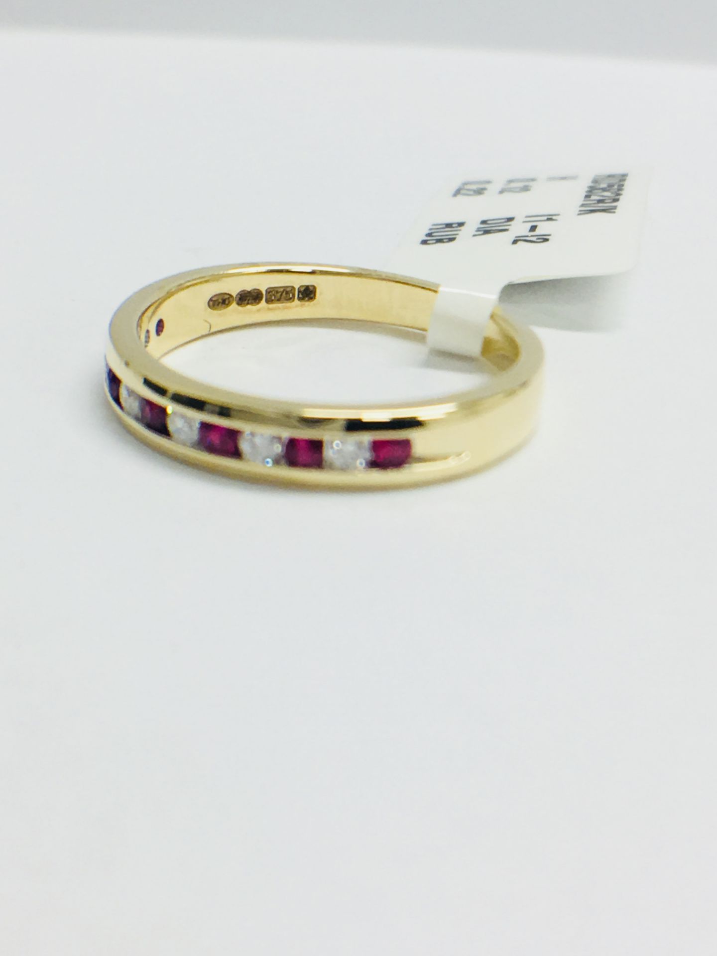 9ct Yellow Gold Ruby And Diamond Channel Set Eternity Ring - Image 4 of 12