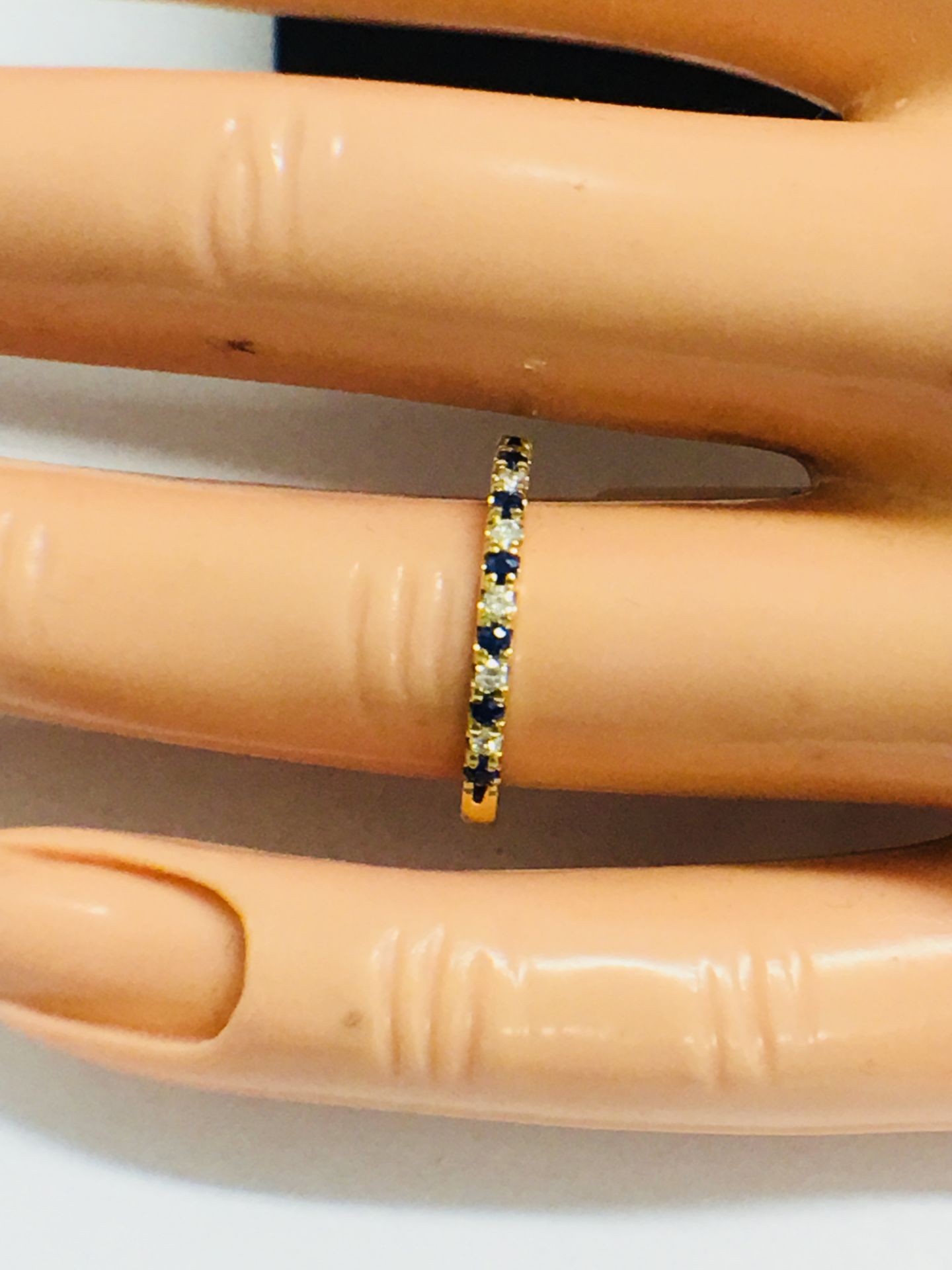 9ct Yellow Gold Sapphire Diamond Eternity Ring - Image 12 of 12