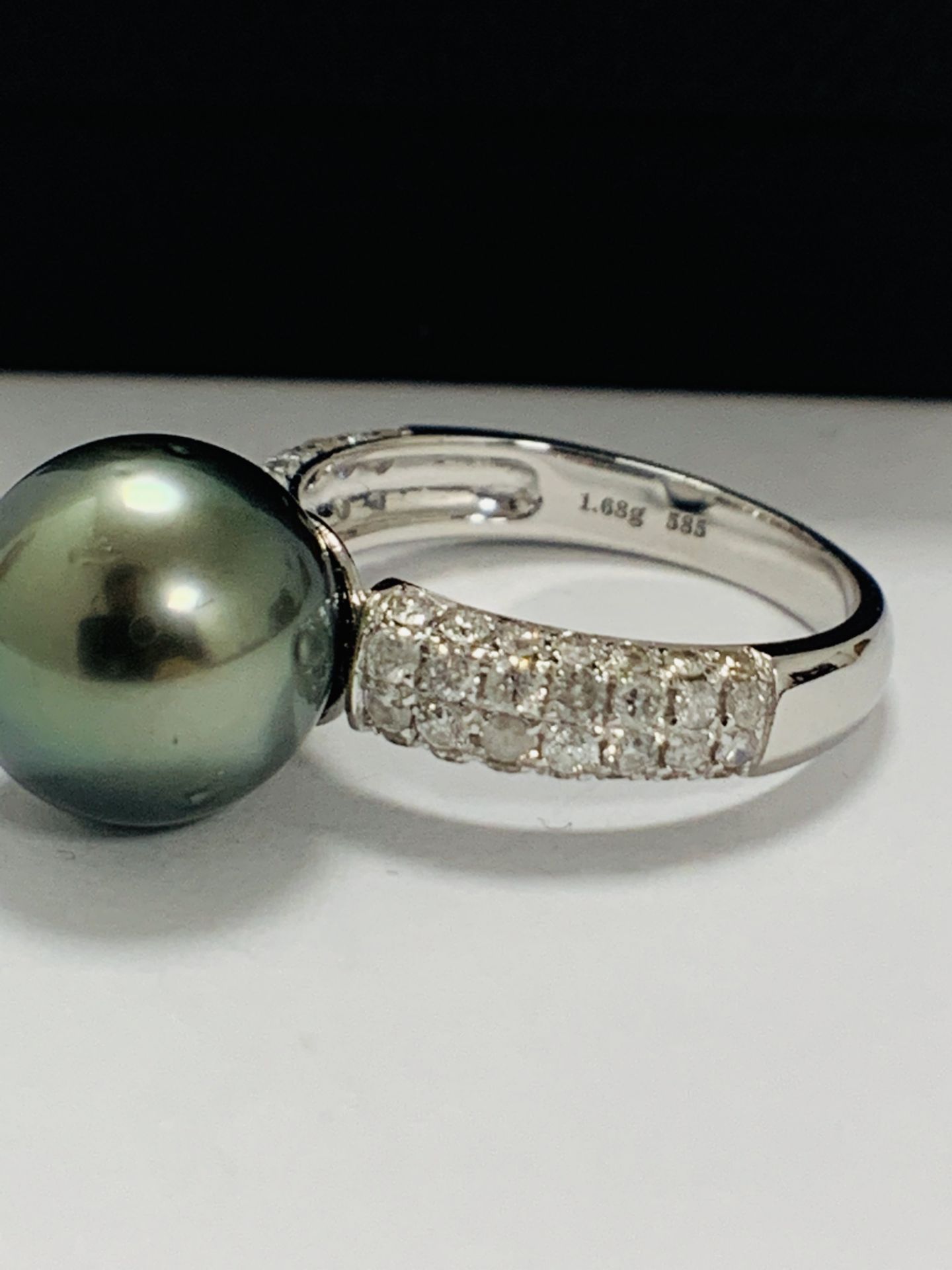 14ct White Gold Pearl And Diamond Ring - Image 11 of 15