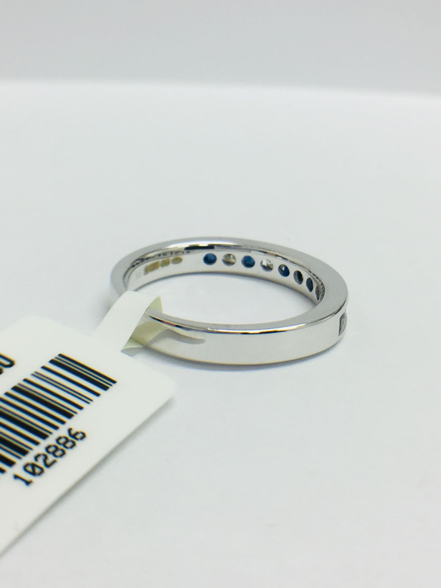 9ct White Gold Sapphire Diamond Channel Set Eternity Ring - Image 8 of 13