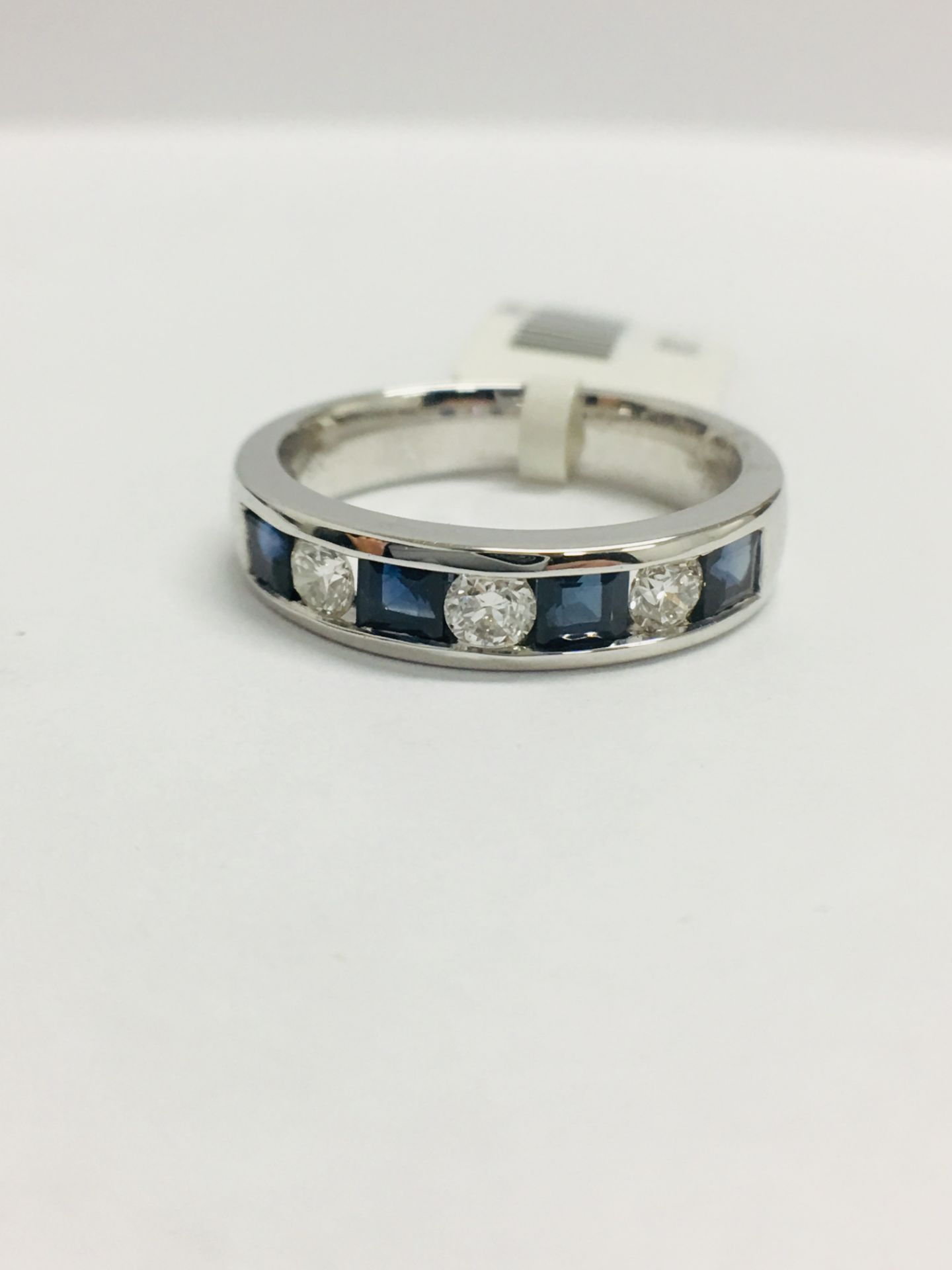 9ct White Gold Sapphire Diamond Channel Set Ring - Image 3 of 11