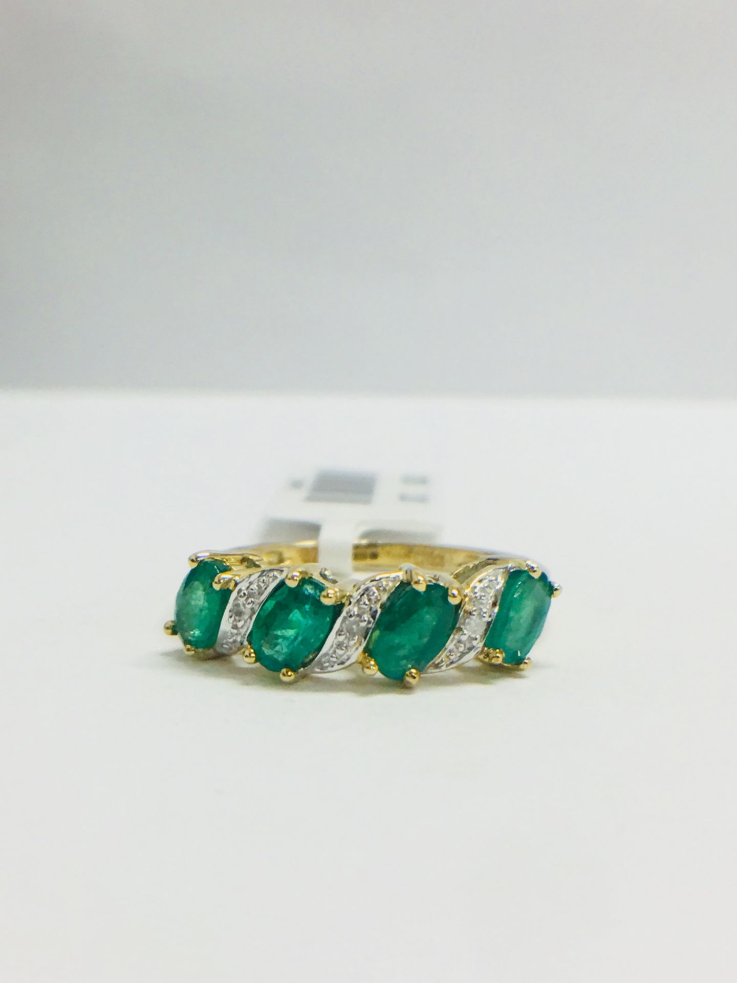 9ct Emerald Diamond Dress Ring