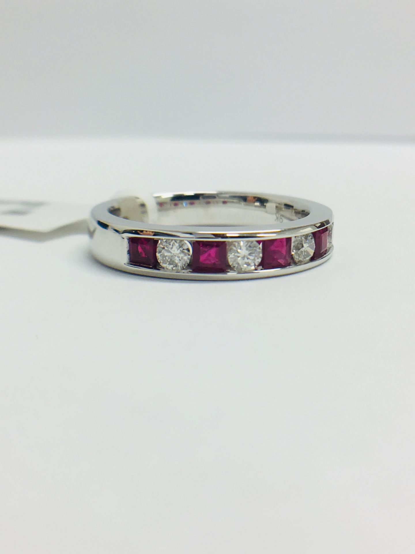 9ct Ruby Diamond Channel Set Eternity Ring - Image 10 of 12