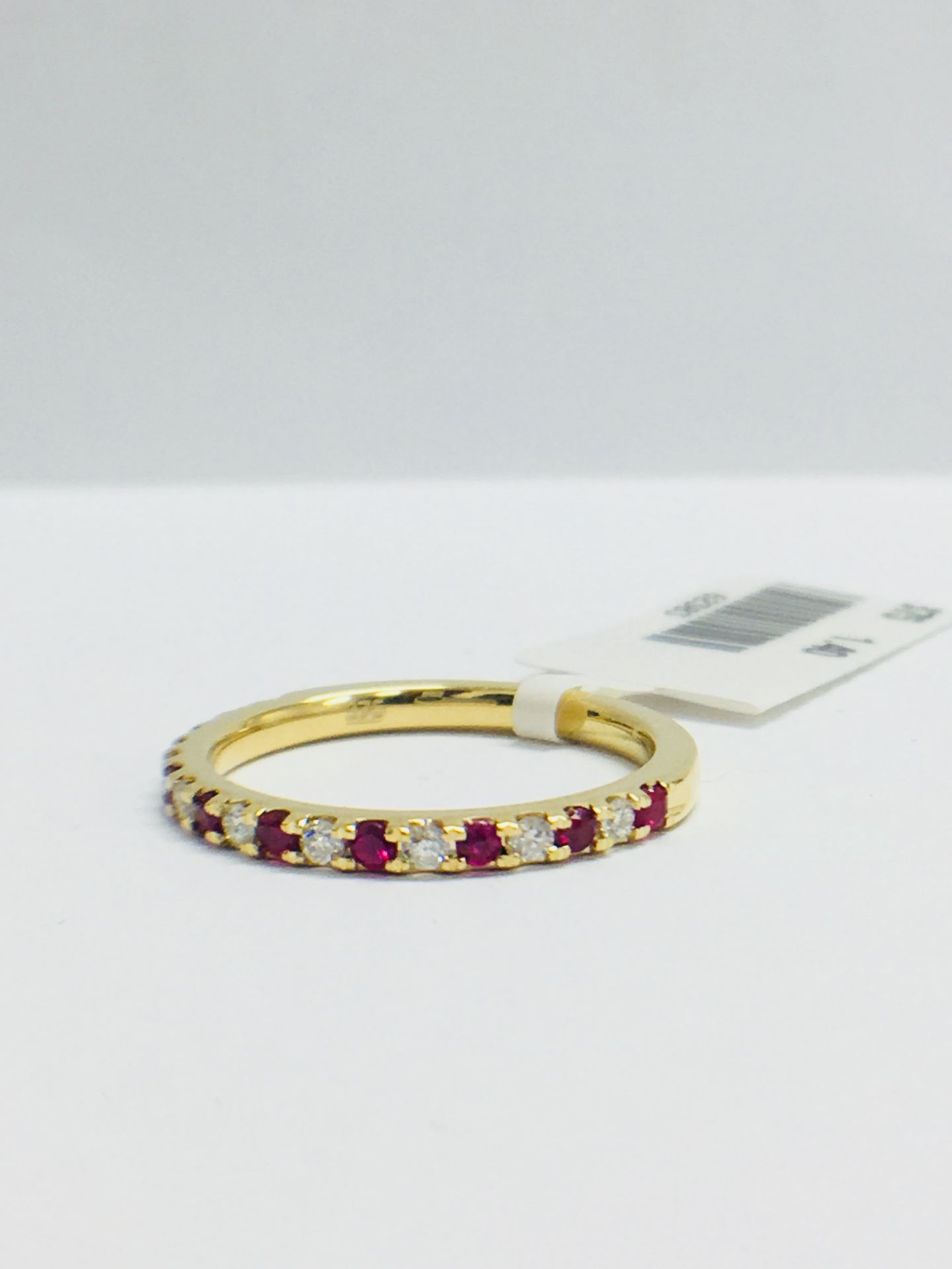 9ct Yellow Gold Ruby Diamond Eternity Ring - Image 3 of 11