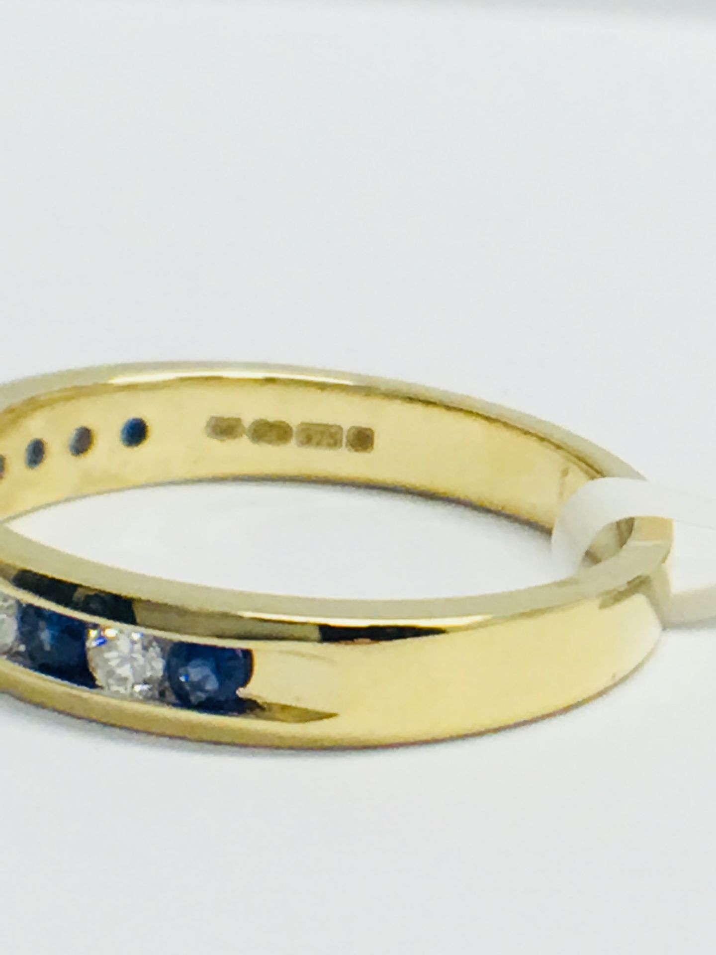 9ct Yellow Gold Sapphire And Diamond Channel Set Eternity Ring - Image 5 of 12