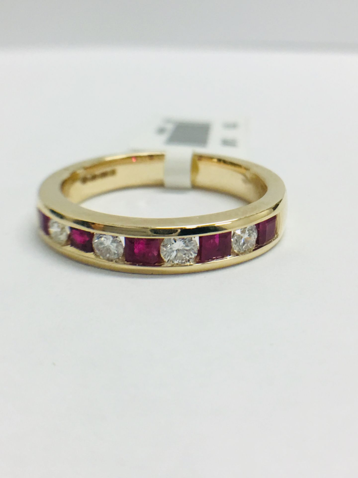 9ct Ruby Diamond Channel Set Eternity Ring - Image 2 of 12