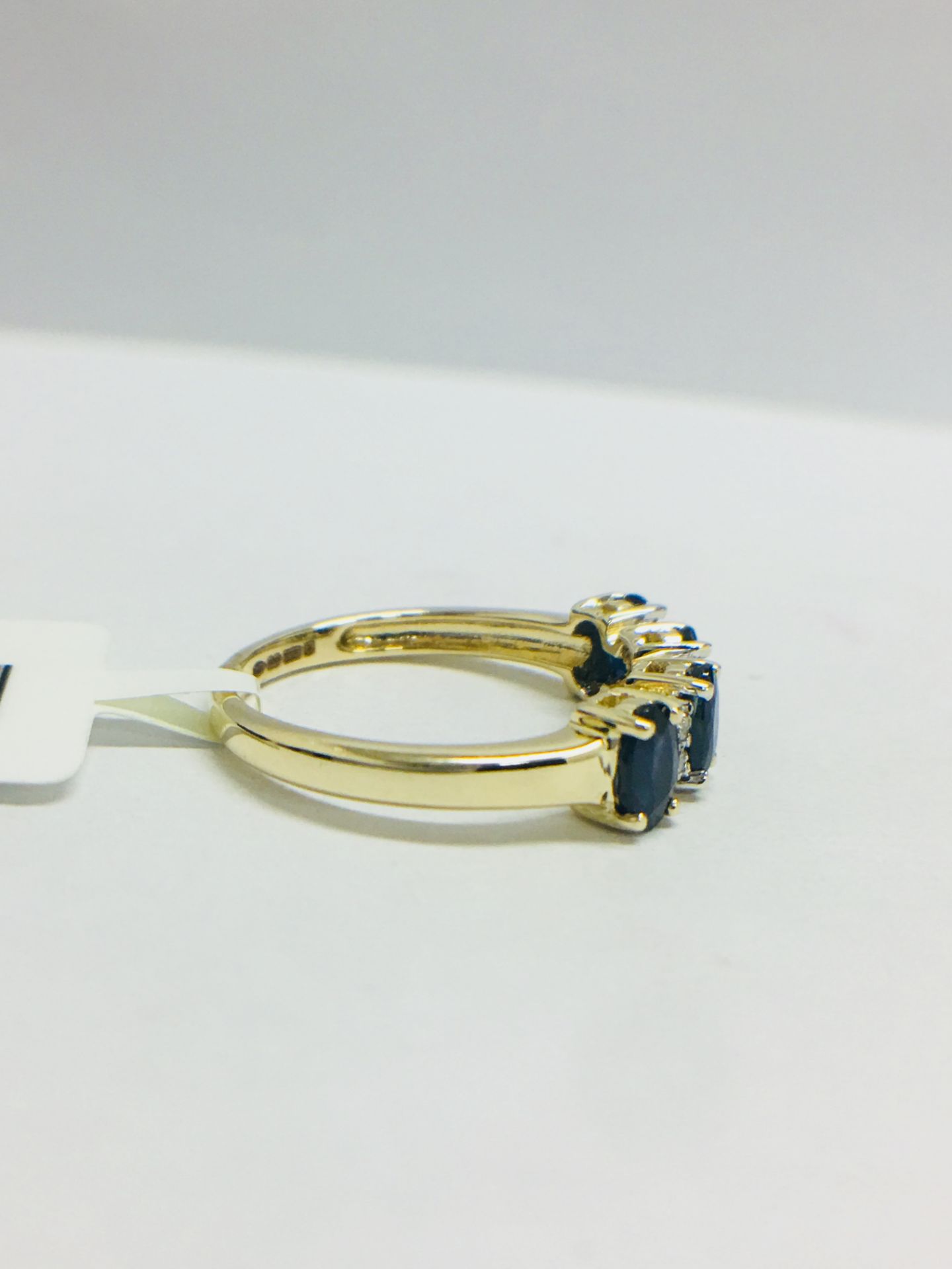 9ct Yellow Sapphire Diamond Band Ring - Image 7 of 9