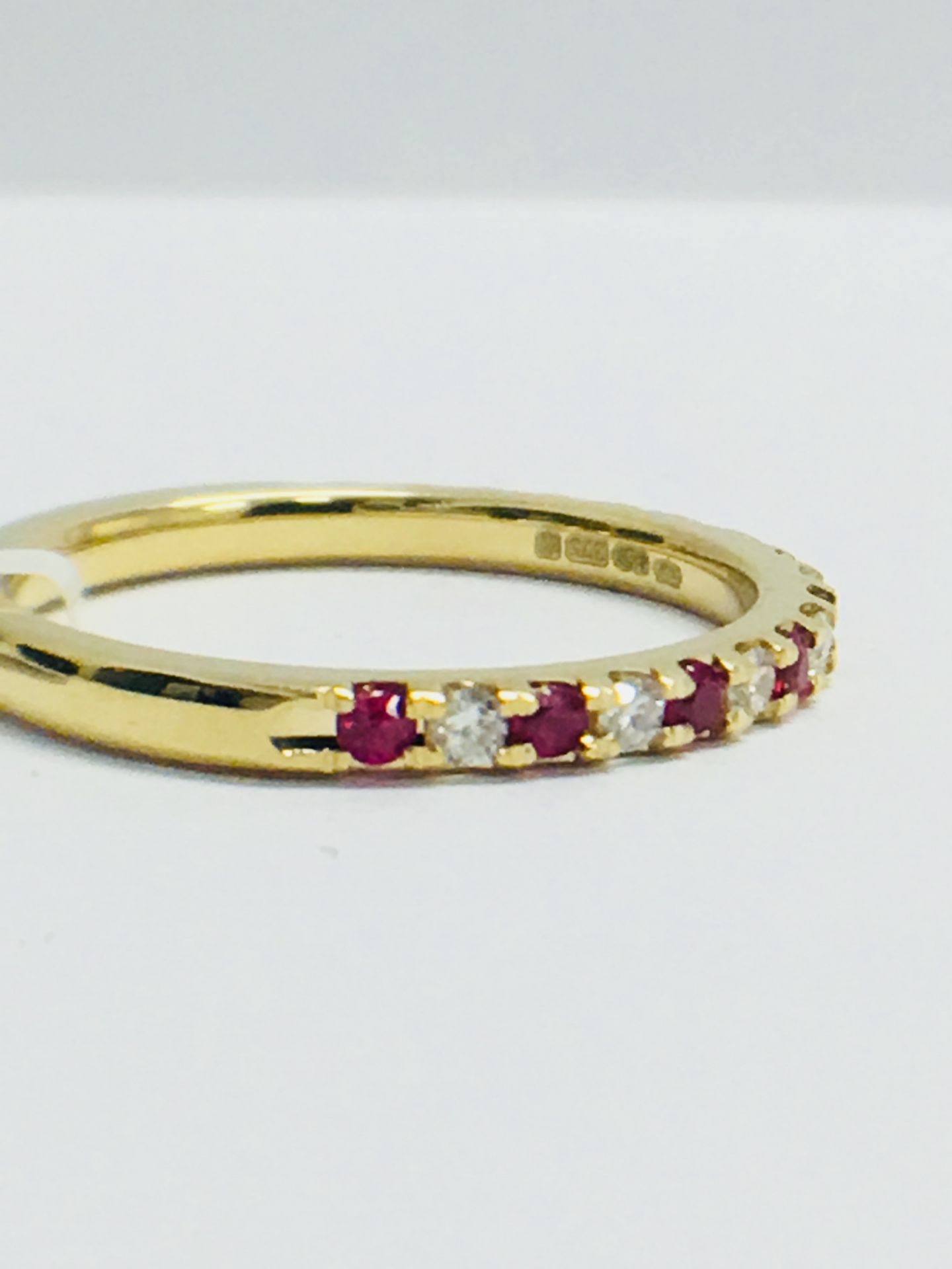 9ct Yellow Gold Ruby Diamond Eternity Ring - Image 9 of 11