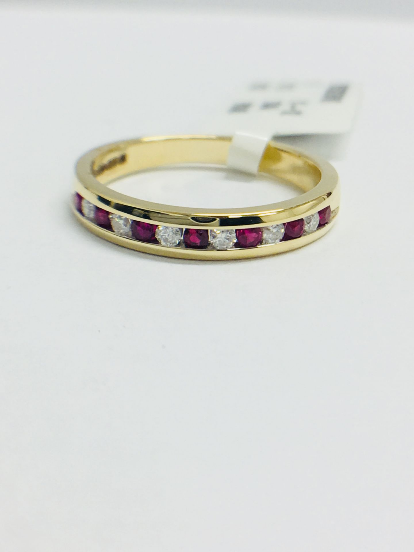 9ct Yellow Gold Ruby And Diamond Channel Set Eternity Ring - Image 2 of 12