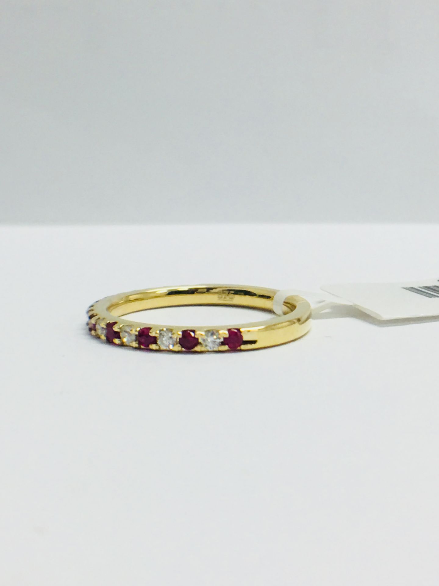 9ct Yellow Gold Ruby Diamond Eternity Ring - Image 5 of 11