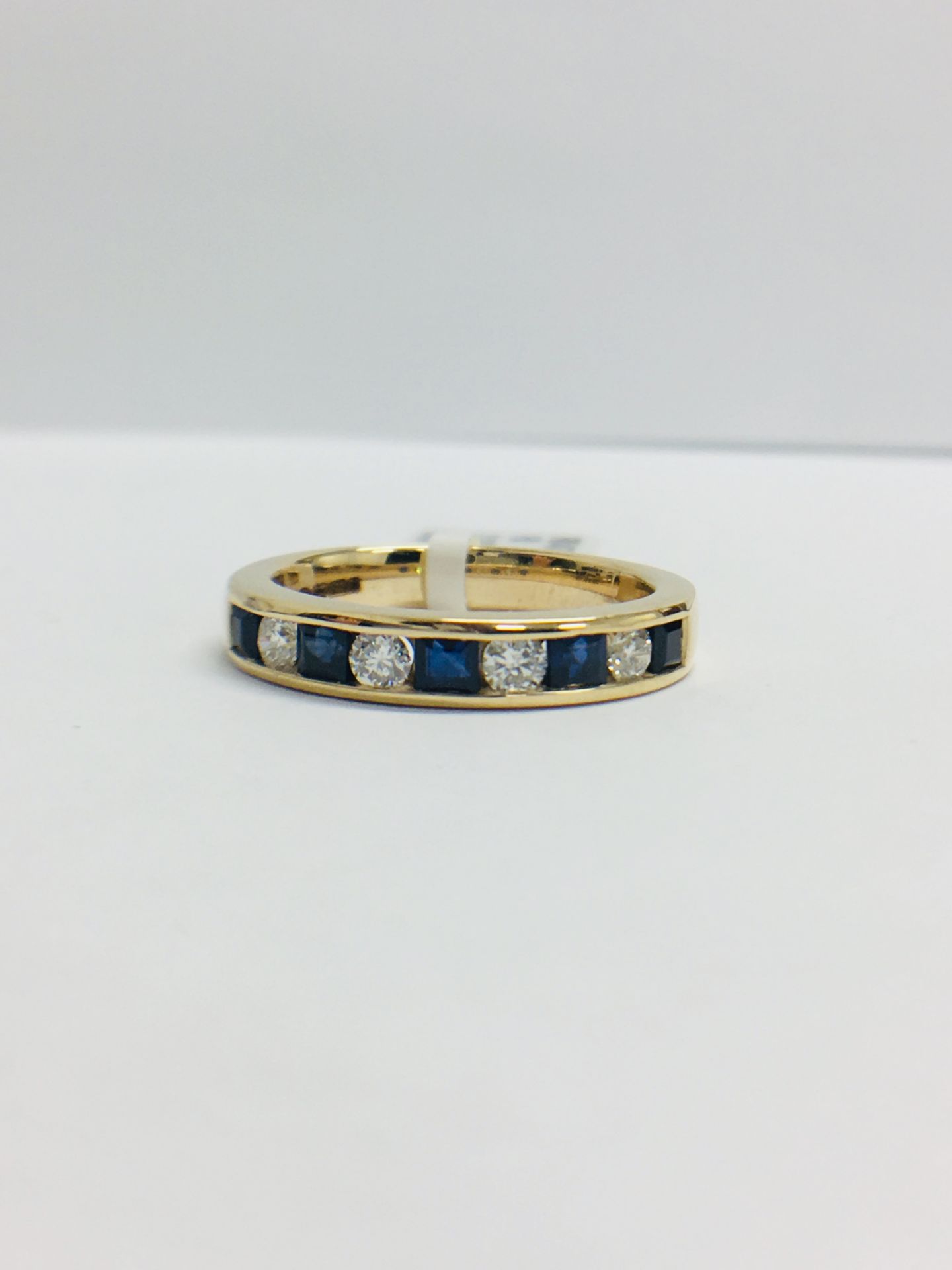 9ct Sapphire Diamond Channel Set Eternity Ring