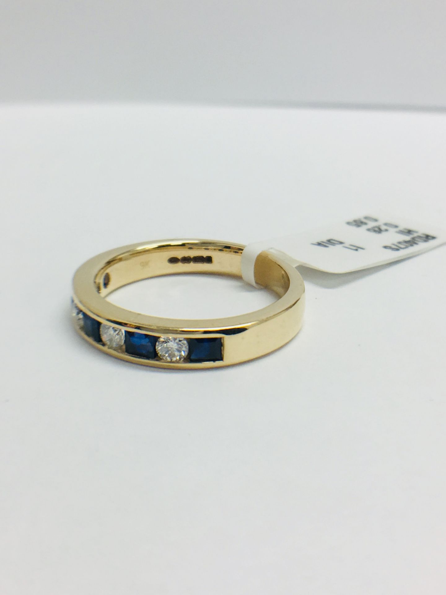 9ct Sapphire Diamond Channel Set Eternity Ring - Image 3 of 11