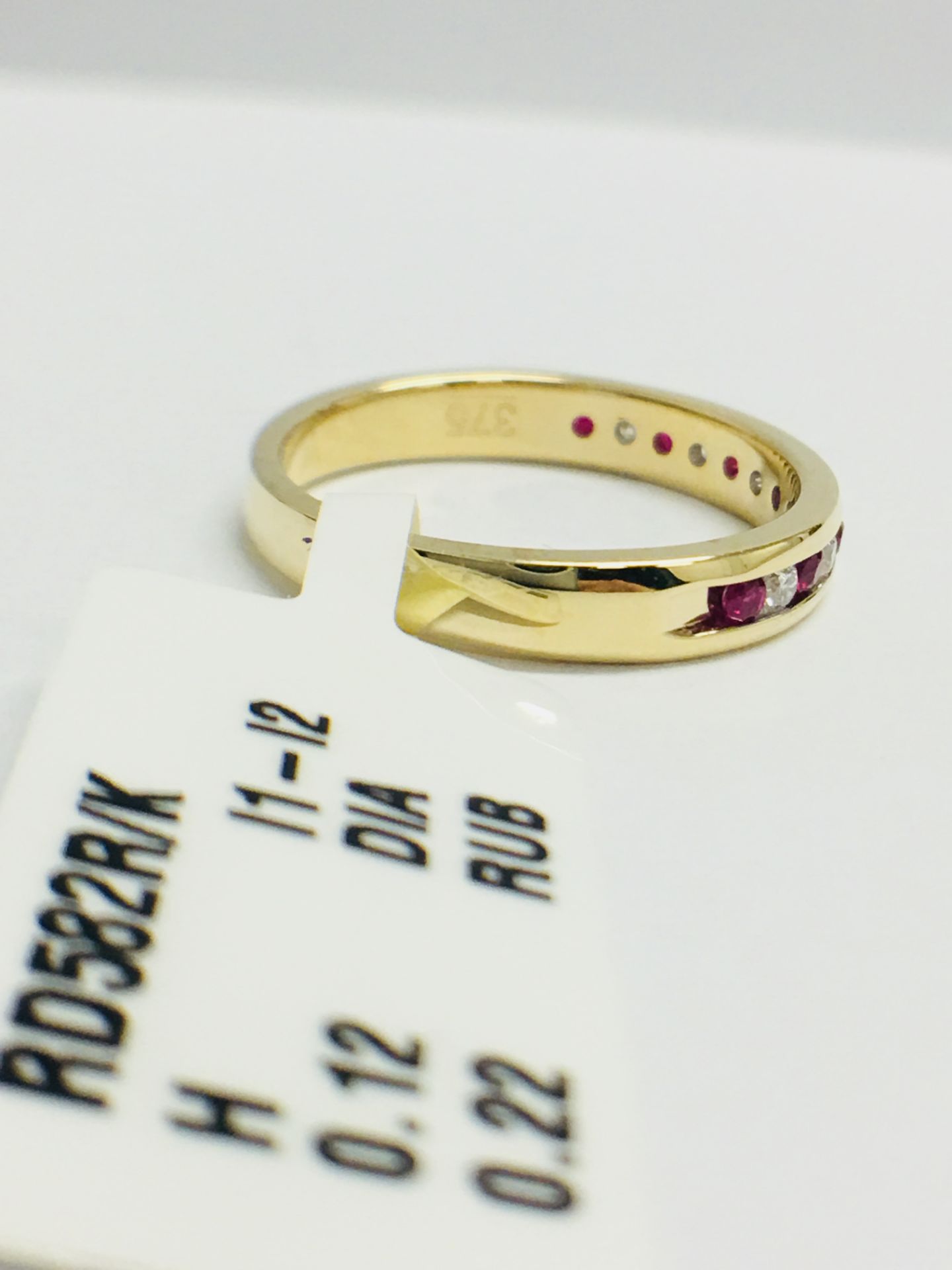 9ct Yellow Gold Ruby And Diamond Channel Set Eternity Ring - Image 9 of 12