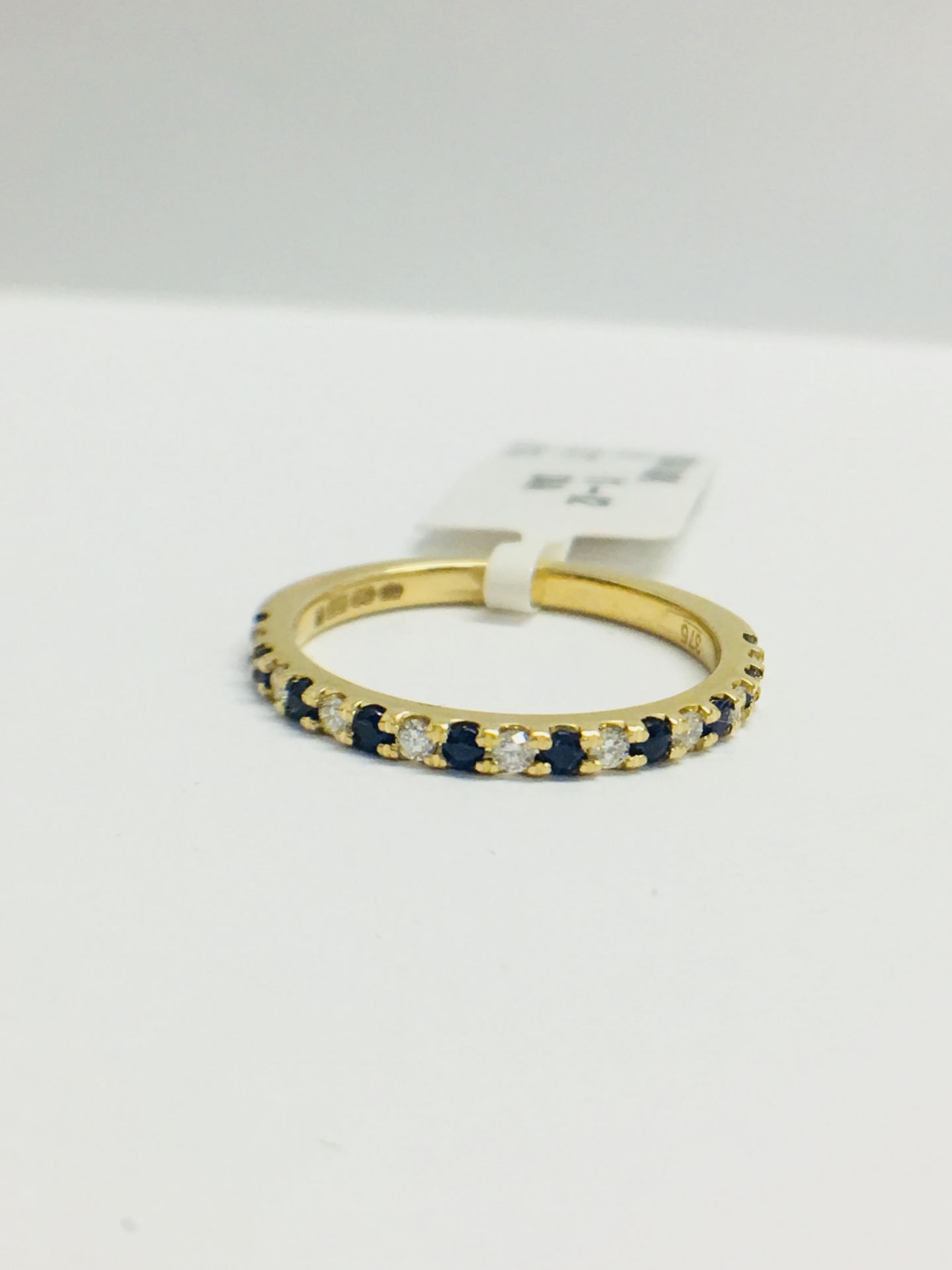 9ct Yellow Gold Sapphire Diamond Eternity Ring - Image 2 of 12