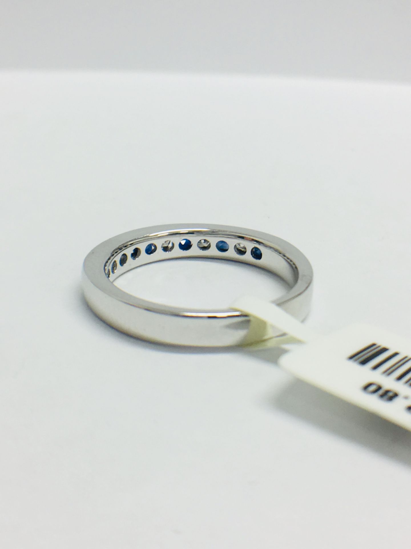 9ct White Gold Sapphire Diamond Channel Set Eternity Ring - Image 7 of 13