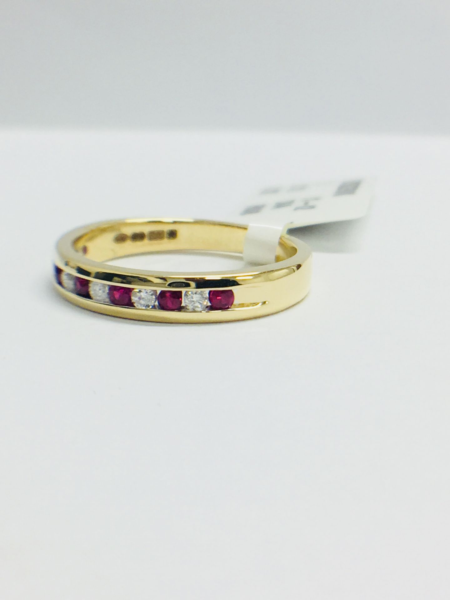 9ct Yellow Gold Ruby And Diamond Channel Set Eternity Ring - Image 3 of 12