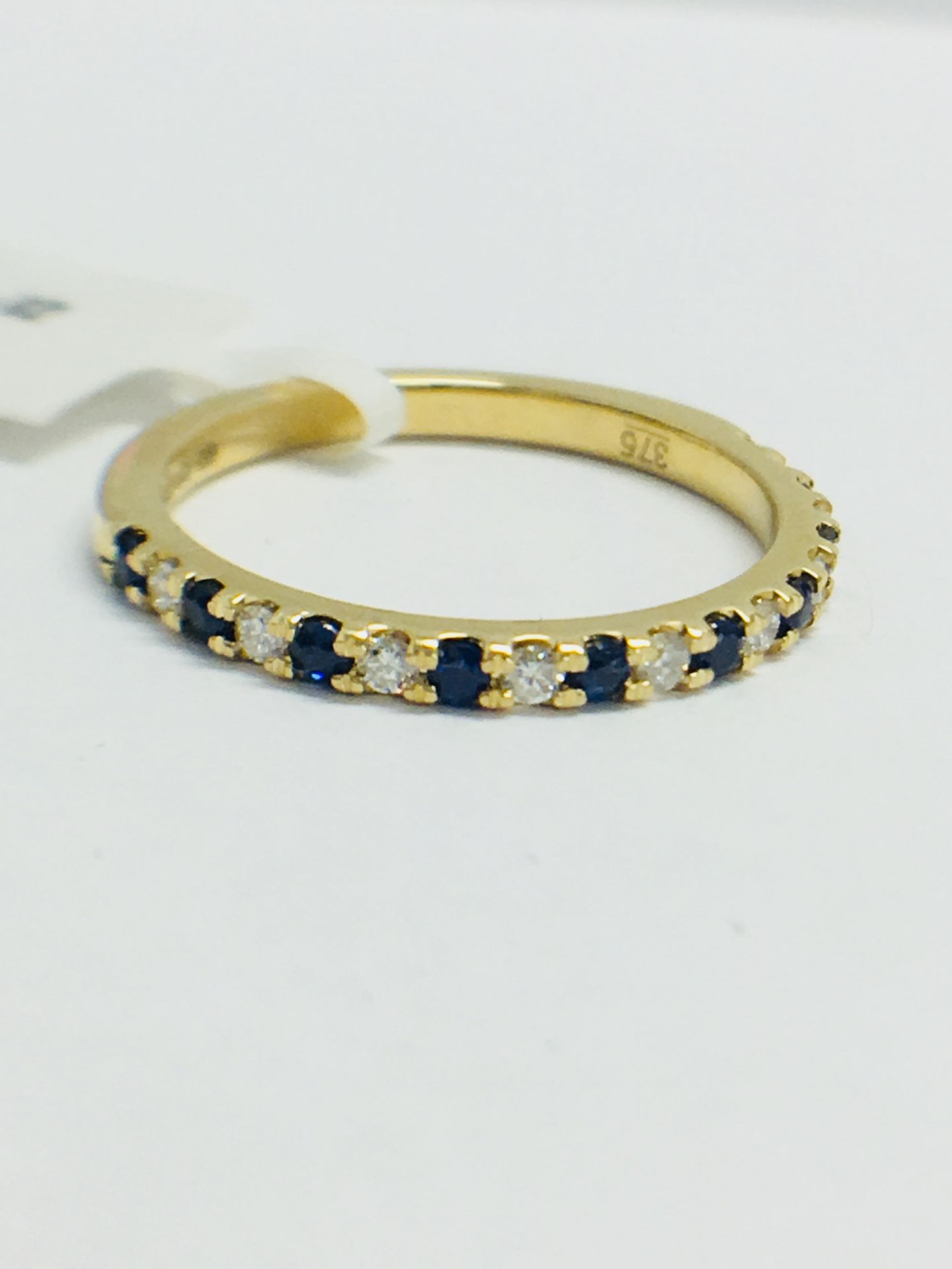 9ct Yellow Gold Sapphire Diamond Eternity Ring - Image 11 of 12