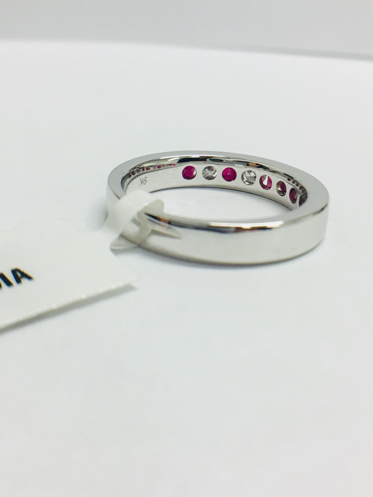 9ct Ruby Diamond Channel Set Eternity Ring - Image 8 of 12